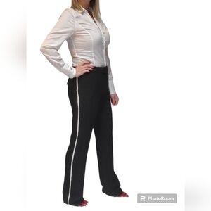 Melanie Lyne Black & white stipe Tuxedo pant size 4